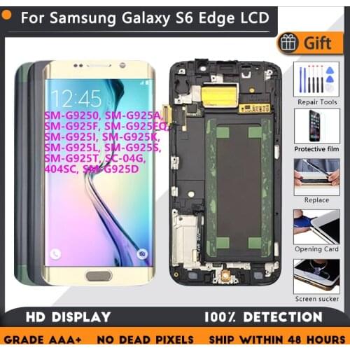 5.1'' SUPER AMOLED Display For SAMSUNG Galaxy S6 edge LCD + Frame G925 G925I G925F Touch Screen Digitizer