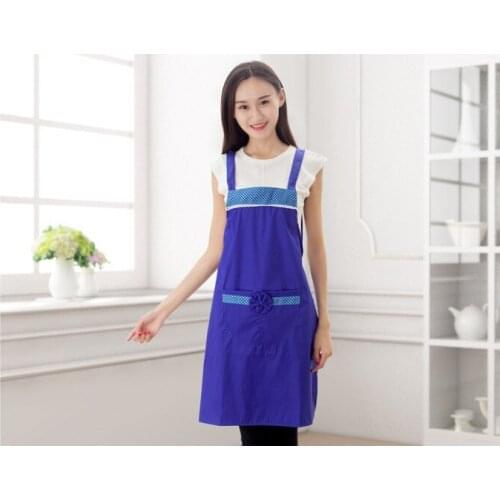 1PC Waterproof Women Restaurant Home Kitchen apron Printed Pocket Cooking Cotton Apron Pastry Tool LB 409
