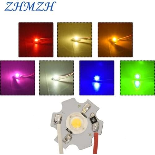 5pcs/lot DC5V LED Chip 1W High Power SMD LED Light Bead Al Board 20mm For Downlight Spotlight White Blue Green Red Purple Yellow