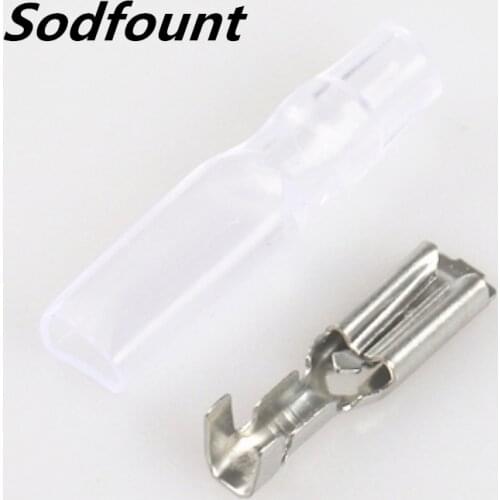 100pcs/lot 2.8mm with lock plug spring terminal with insulation sheath Plug-in switch button wiring copper cold-press terminal