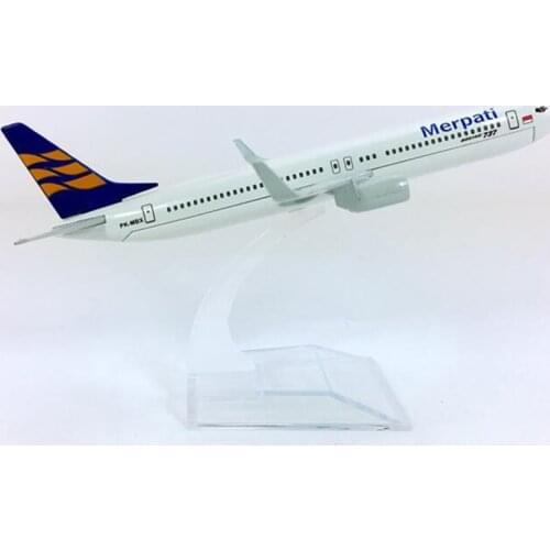 16CM Boeing B737 Indonesia Merpati Airlines 1/400 SCALE Airplane Model Toys Aircraft Diecast Plastic Alloy Plane Gifts for Kids
