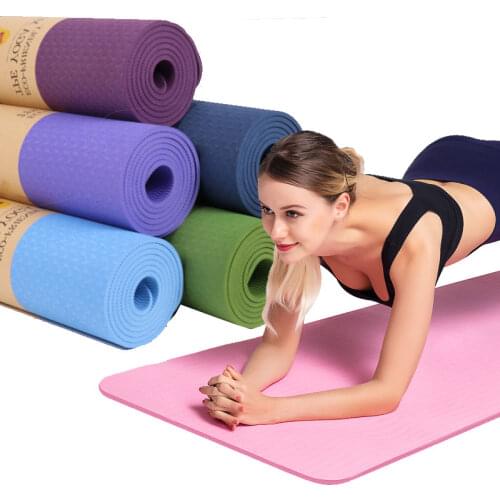 1830*61*6MM TPE Yoga Mat Gym Mats Exercise Fitness Gymnastics Sport De Workout Blanket Yogamatte TPE Yoga Mat No-slip Pad XA244A