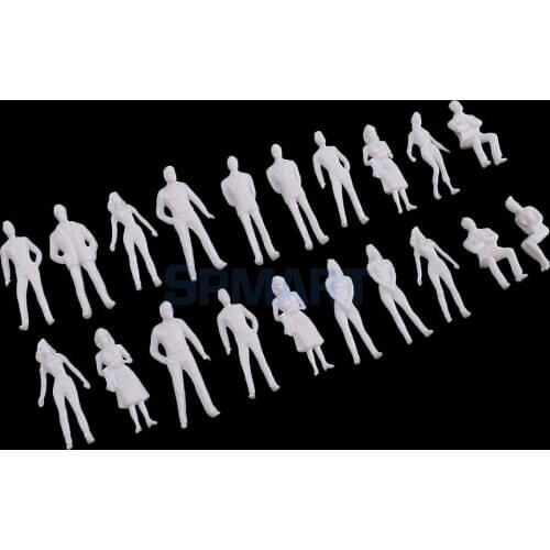 20Pcs/lot 1:50 scale model miniature white figures Architectural model human scale model ABS plastic peoples