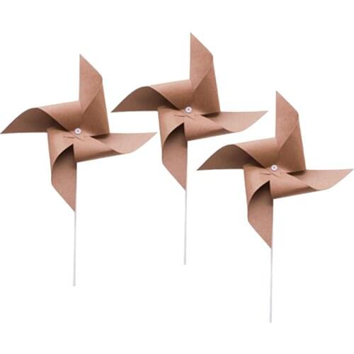 3pcs Kraft Windmill Pinwheel Wind ner Kids Toys Yard Garden Lawn Party Decor Toys Gift