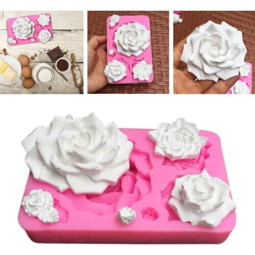 3D Flower Shaped Silicone Mold For Cake Making Handicraft Soap Candle Mould DIY Baking Tools For Cake Fondant Chocolate Making