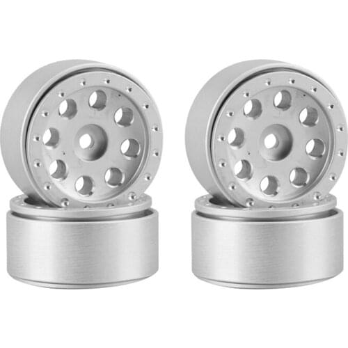 4Pcs 1.0 CNC Metal Mini Crawler Beadlock Wheel Rim Hub For 1/24 RC Crawler Car Axial SCX24 90081 Upgrade Parts