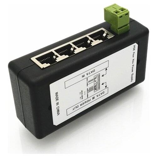 4 Port PoE Injector PoE Power Adapter Ethernet Power Supply Pin 4,5(+)/7,8(-) Input DC5V-DC56V for IP Camera