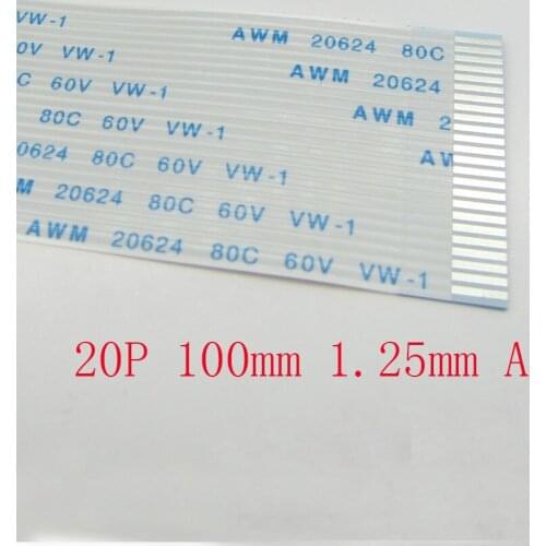 5-100pcs New FFC FPC 20pin flat flexible cable 1.25mm pitch forward Length 100mm 10cm Ribbon 20p Flex Cable Type A
