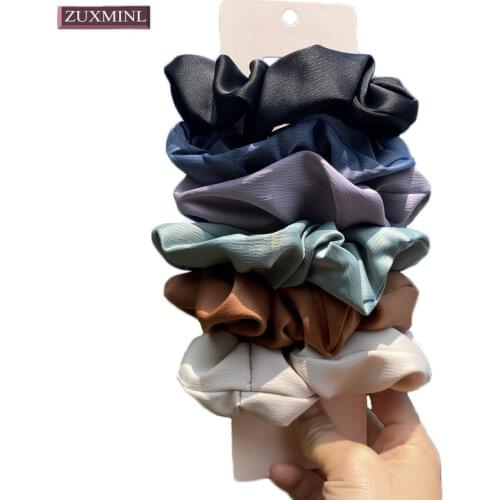 6pc /lot Fashion Satin Silk Hair Bands For Women Ealstic Scrunchie Set Girls Solid Color Hair Tie Gum Ponytail Hairband Headwear