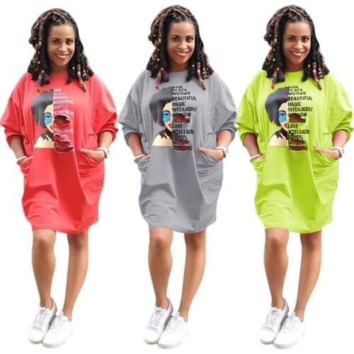 African Print Dresses for Women Dashiki Casual Loose Boubou Robe Femme Clothes African Dress Bazin Plus Size Africa Clothing