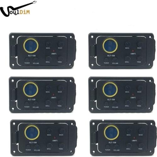 6Pcs 4 Bands Acoustic Guitar Pickup KLT-10B Small Size with Hard Bridge Pickup Piezo Folk Guitar EQ Equalizer Black Wholesale