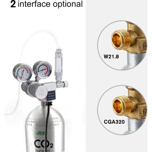 Aquarium CO2 Regulator Adjustable CO2 Pressure Regulator with Solenoid Large Double Pressure Gauge Bubble Counter Check Valve