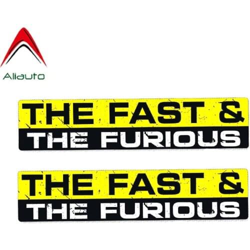 Aliauto 2 X Warning Car Sticker The Fast & The Furious Decal Accessories PVC for Vw T4 Renault Clio Saab Renault Symbol,15cm*3cm
