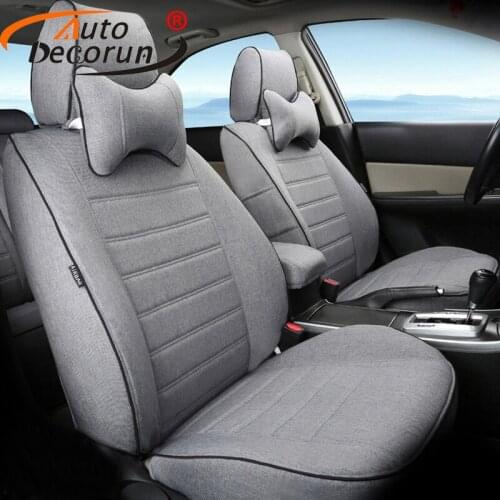 AutoDecorun 4D Styling Linen Car Seat Covers for Renault Talisman Seat Cover Set for Cars Cushion Supports Accessories Protector