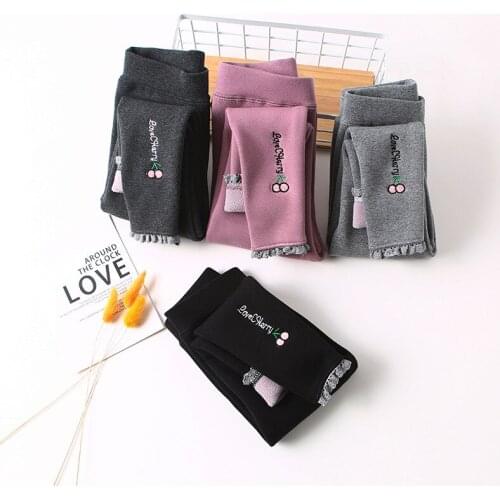 Childrens clothing Thick warm girls leggings pants childrens pants autumn and winter wear girls warm trousers