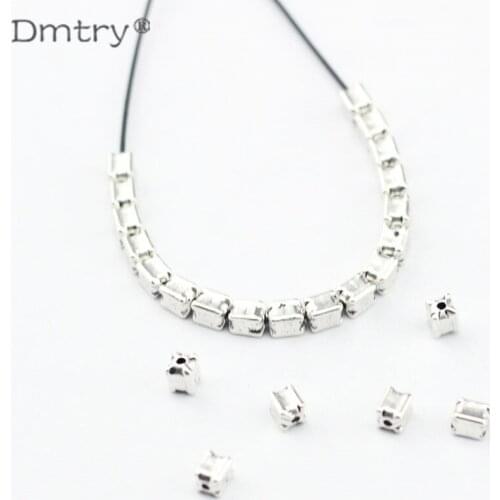 Dmtry 50g/lot 2020 Wholesale Fashion Making DIY Necklace Bracelet Square Beads Charms Zinc Alloy Beads For Jewelry Gift LC0158