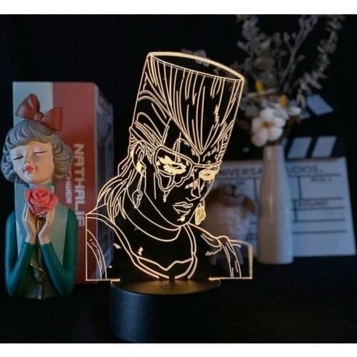 Jean Pierre Polnareff Figure Nursery Night Light LED 3D Sensor Light LED APP Control Anime Nightlight JOJOs Bizarre Adventure