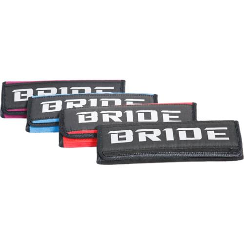 JDM Style BRIDE Suede Seat Belt Cover Soft Harness Pads Shoulder Pad