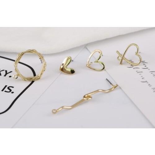 Korean Joker Love Alloy Earrings Pendant Earrings Earrings diy Handmade Ear Jewelry Material Kit Accessories