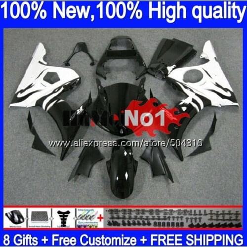 Body For YAMAHA YZF600 YZF R6 600CC YZF 600 R 6 CC White flames 5MC.8 YZF-600 YZF-R6 2003 2004 2005 YZFR6 03 04 05 Fairings