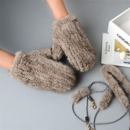 Fur gloves mink gloves ladies winter cute Korean version of real hair warm ins regardless of elasticity cross mink