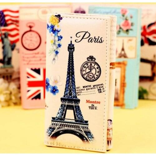 M073 Cute Women Long Wallet Printing Pattern Beautiful Girl Hasp Wallet PU Leather High Definition Cartoon Lady Purse