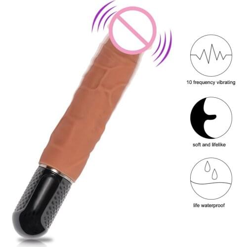 Powerful Magic Wand Vibrator Dildo Realistic Artificial Penis Sex Toys For Woman G-spot Vibrating Massager Adult Famale Sex Shop
