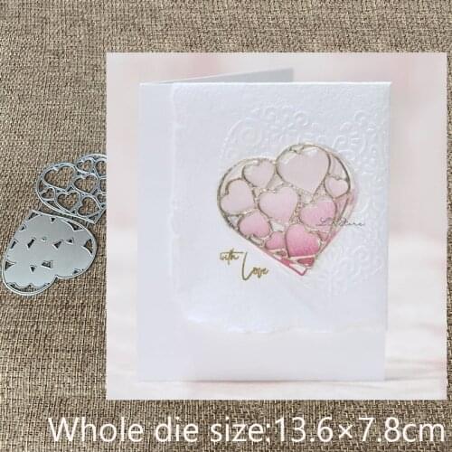 New Design Craft Metal stencil mold Cutting Dies 2pcs heart frame decoration scrapbook die cuts Album Paper Card Craft Embossing