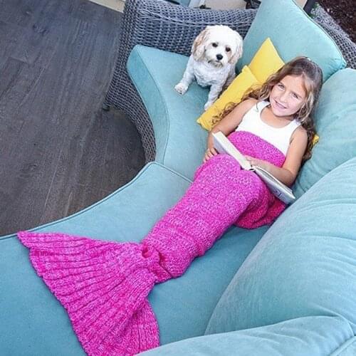 Mermaid Tail Blanket Crochet Mermaid Blanket For Baby and Adult Size Super Soft All Seasons Sleeping Knitted Blankets