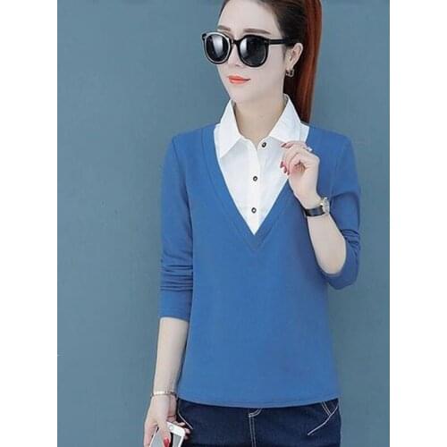 Autumn Women Blouses Elegant Embroidery Women Shirts Long Sleeve Patchwork Casual Blusas Mujer Work Ladies Tops DD2246