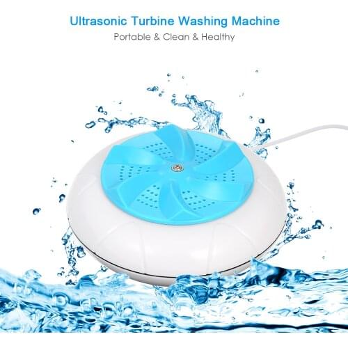 Portable Ultrasonic Turbine Washing Machine 1 kg Laundry Quantity Mini Rotating Washer with USB Cable for Travel Home Business
