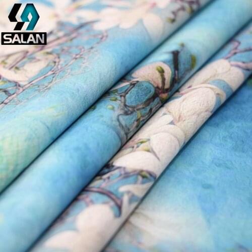 Peacock flowers and birds imitation Hongyun yarn fabrics fashion soft clothing fabrics hand thickening Hong silk yarn fabrics
