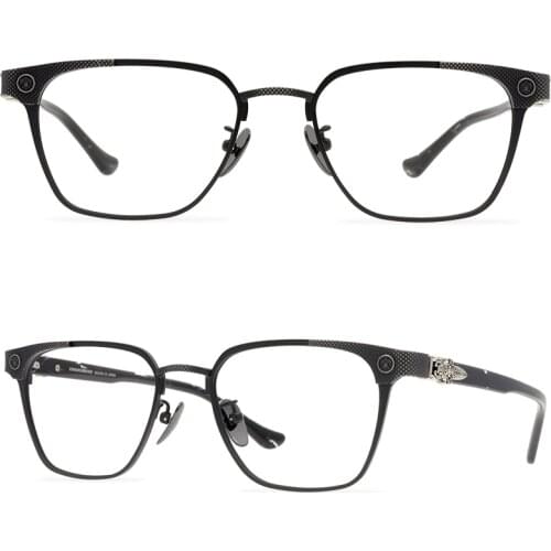 Retro pattern glasses frame golden glasses neutral prescription glasses