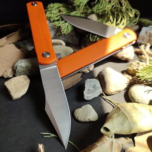 G10Folding Knife With Color Handle, 9CR18MOV High-Hardness Steel Sharp Outdoor Little Knife, Camping Holiday Hunting Fruit Knife
