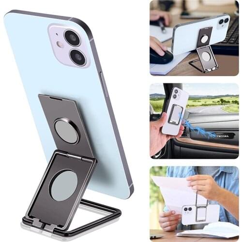 Universal Phone Rotatable Adjustable Ring Holder For iphone 12 13 Pro Max Metal Foldable Desk Stand/In car Magnetic Bracket