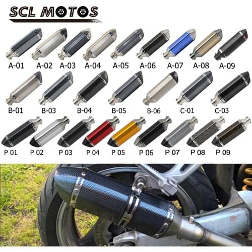 SCL MOTOS Universel 35-51mm Motorcycle AK Exhaust Muffler Escape Moto Modify Motocross For nmax CB400 ER6N GY6 ATV Dirt Pit Bike