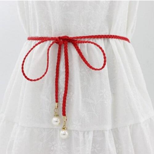 Women Decorative Small Belt Fashion Knotted Waist Chain Dress Woven Waist Rope Fashion Women Accessories
