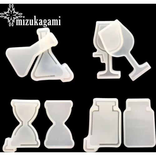 1pcs UV Resin Jewelry Liquid Silicone Mold Cup & Bottle Goblet Resin Charms Molds For DIY Intersperse Decorate Making Molds