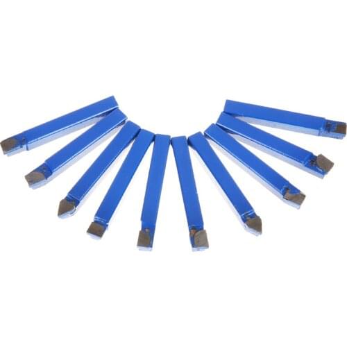 10PCS 1/4" Carbide Tip Tipped Cutter Tool Bit Cutter Set Metal Lathe Tooling Lathe Boring Bar Turning Tool Holder