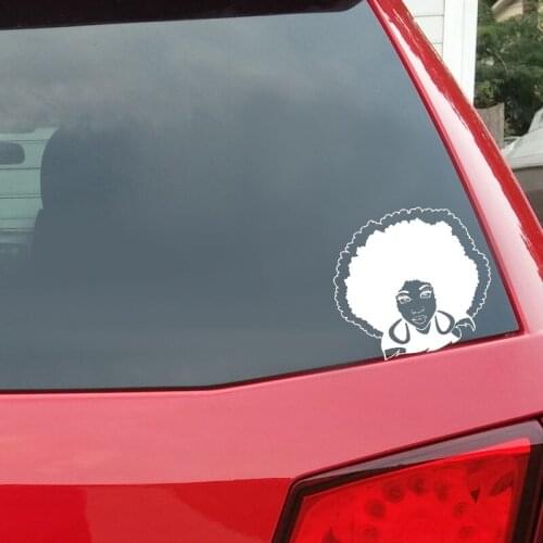 14*12.7CM African Woman Girl Sexy Africa Salon Vinyl Decals Covering The Body Black/Silver C20-0106