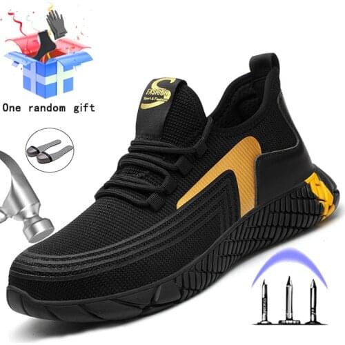 2021 New Safety Shoes Men Indestructible Work Sneakers Men Boots Puncture-Proof Work Shoes Men Steel Toe Shoes Safety Boots Male