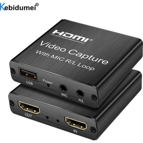 4K HDMI-compatible Video Capture Card 1080p Game Capture Card USB 2.0 Recorder Box Device for Live Streaming Video Recording