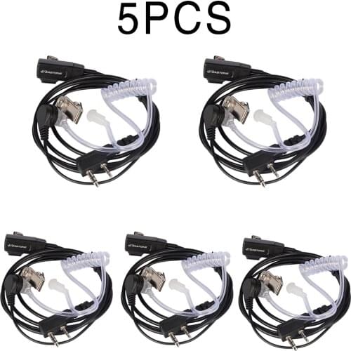 5PCS Zastone Walkie Talkie Earpiece 2 Pin K Plug PTT Air Acoustic Tube Earphone Portable Radio Headset Headphone for Baofeng