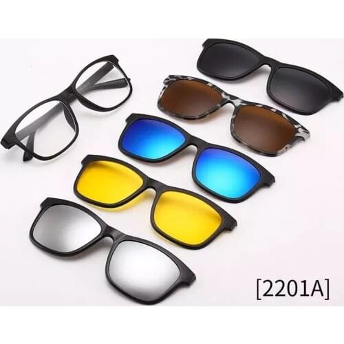 5 in 1 Clip on Glasses Magnetic Polarized Clip on Driving Sunglasses