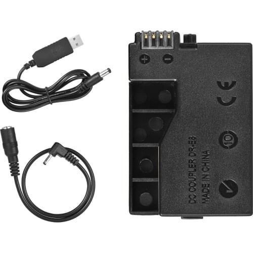 Andoer DR-E8 Dummy Battery for LP-E8 Canon EOS 550D 600D 650D 700D DSLR Cameras w/ DC Power Bank USB Adapter Cable Replacement