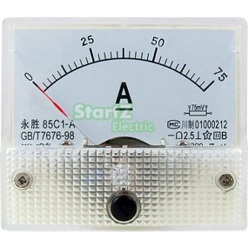 DC Analog Meter Panel 75A AMP Current Ammeters 85C1 0-75A Gauge