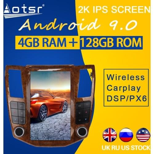 128GB ROM For LEXUS RX300 RX330 RX400 2004-2007 Android 9.0 Tesla Style PX6 Carplay Car GPS Navigation Multimedia Player