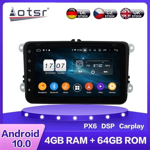 For Skoda Octavia Android 10 Car Multimedia DVD Player PX6 4G+64GB Auto GPS Navigation Stereo Radio DSP Carplay WIFI BT Headunit
