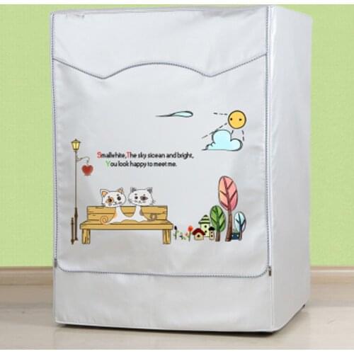 SRYSJS Cartoon Platen Washing Machine Oxford Cloth Cover Waterproof Prevent Bask Roller Washing Machine Cloth Case