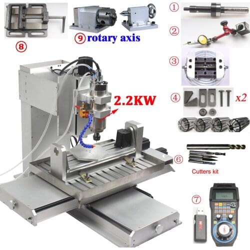 CNC 6040 5 Axis Cnc Router 2.2KW Cnc Engraver Machine USB Control Woodworking Aluminum Jade DIY Milling Machine New Upgrade